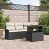 vidaXL Garten-Sofa-Set mit Speicher 5 pcs Schwarz Poly Rattan