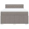 vidaXL Boxspringbett mit Matratze Taupe 160x200 cm Stoff