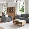 vidaXL Sofa 3 pcs Dunkelgrau 219 x 80 x 82 cm Leinenmischgewebe