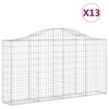 vidaXL Gabionen mit Hochbogen 13Stk. 200x30x100/120cm Verzinktes Eisen