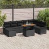 vidaXL Garten-Sofa-Set mit Kissen 9 pcs Schwarz