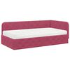 vidaXL Eckbettgestell Weinrot 90 x 190 cm Samt