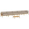 vidaXL Sofa Set mit Kissen Uni 6 pcs Taupe Massivholz Akazie