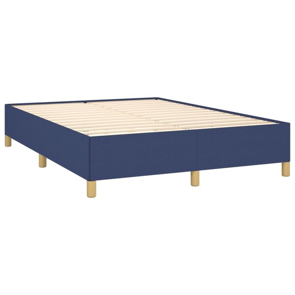 vidaXL Boxspringbett mit Matratze Blau 140x190 cm Stoff