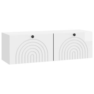 vidaXL Wandmontierter TV-Schrank Hochglanz Wei&szlig; 98 x 31 x 30 cm
