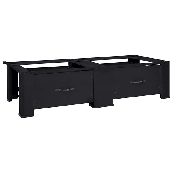 vidaXL Waschmaschinen-Podest 2 pcs Schwarz 64 x 55 x 32,5 cm Stahl