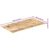vidaXL Tischplatte Massivholz Mango 15-16 mm 100x60 cm