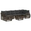 vidaXL Gartensofa-set 8 stk. Grau Poly-Rattan