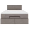 vidaXL Ottoman-Bett mit Matratze & LEDs Taupe 120x200 cm Stoff