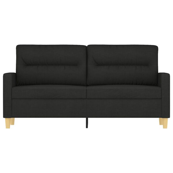 vidaXL 2-Sitzer-Sofa Schwarz 140 cm Stoff