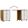 vidaXL Rollschrank mit Schreibtisch MOSS Honigbraun Massivholz Kiefer