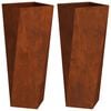 vidaXL Pflanzk&uuml;bel 2 pcs Rostig 30 x 30 x 75 cm Wetterfeststahl