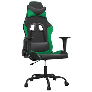 vidaXL Gaming-Stuhl Schwarz und Gr&uuml;n Kunstleder