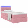 vidaXL Bett mit Stauraum und LED mit Matratze Rosa 90 x 200 cm Samt