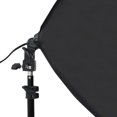 vidaXL Fotostudio-Set mit Hintergrundsystem, Softboxen und Schirm