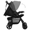 vidaXL 3-in-1 Kinderwagen Dunkelgrau und Schwarz Stahl