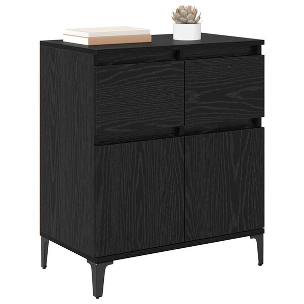 vidaXL Sideboard mit Schubladen Schwarz Eichen-Optik 60 x 35 x 70 cm
