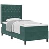 vidaXL Boxspringbett mit Matratze Dunkelgr&uuml;n 100 x 200 cm Samt