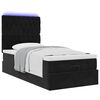 vidaXL Ottoman-Bett mit Matratzen & LEDs Schwarz 90x200 cm Samt