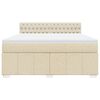 vidaXL Boxspringbett mit Matratze Creme 180x200 cm Stoff