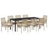 vidaXL Garten Essgruppe 9 stk. Beige Poly-Rattan