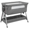 vidaXL Babybett mit Matratze Dunkelgrau Leinenstoff