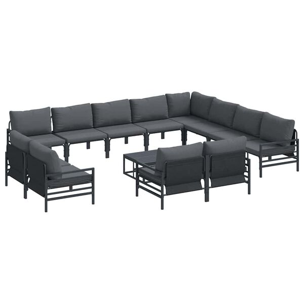 vidaXL Garten-Sofa-Set 13 pcs Anthrazit Stahl
