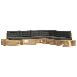vidaXL 7 stk. Outdoor-Sofagarnitur Polyester Wei&szlig;