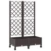 vidaXL Pflanzk&uuml;bel mit Spalier und R&auml;dern Braun 80 x 40 x 131,5 cm PP