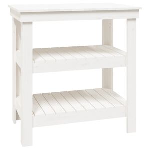 vidaXL Werkbank Wei&szlig; 78,5x50x80 cm Massivholz Kiefer