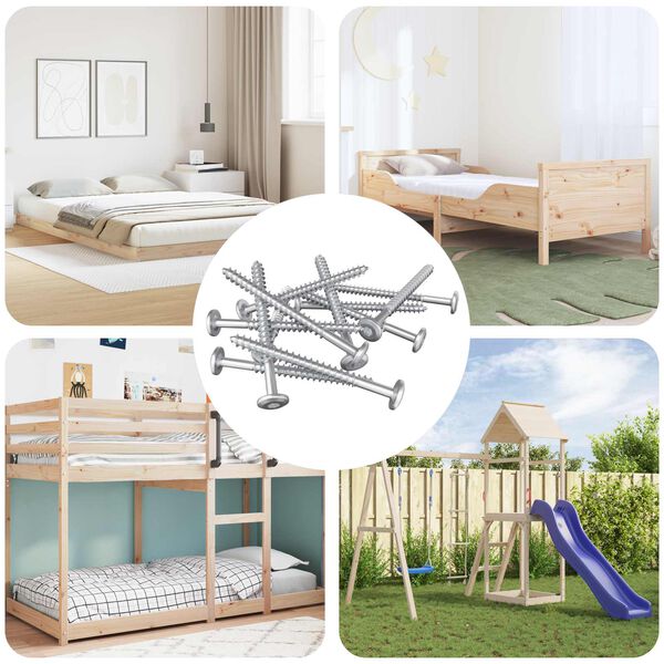 vidaXL Holzschrauben 1900 pcs Silber Stahl