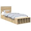 vidaXL Bettrahmen mit Regal Sonoma-Eiche 90 x 190 cm Holzwerkstoff