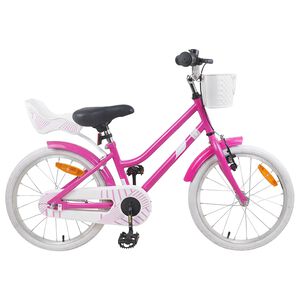 vidaXL Kinderfahrrad 18 Zoll f&uuml;r 5-7 Jahre alt Dunkelrosa