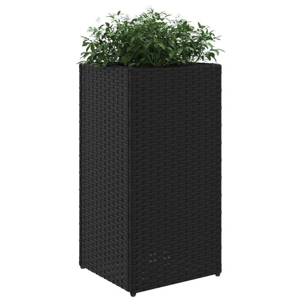 vidaXL Pflanzk&uuml;bel 2 Stk. Schwarz 30x30x60 cm Poly Rattan