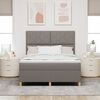vidaXL Boxspringbett mit Matratze Taupe 160 x 200 cm Stoff