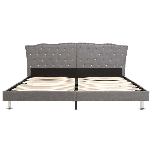 vidaXL Bett mit Matratze Hellgrau Stoff 180 x 200 cm