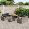 vidaXL Garten-Sofa-Set mit Kissen mit Speicher mit Kissen 9 pcs Grau