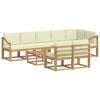 vidaXL Outdoor-Sofagarnitur 9 stk. 8-Sitzer Wei&szlig; und Creme Polyester