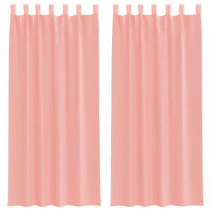 vidaXL Voile Vorh&auml;nge mit Stangentaschen 2 Stk. Rosa