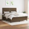 vidaXL Boxspringbett mit Matratze Dunkelbraun 180x200 cm Stoff