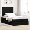 vidaXL Ottoman-Bett mit Matratze & LEDs Schwarz 120x200 cm Stoff