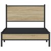 vidaXL Metallbett ohne Matratze Sonoma-Eiche 100x190 cm