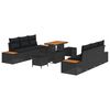 vidaXL Gartensofa-set 9 Stk. 8-Sitzanzahl Schwarz