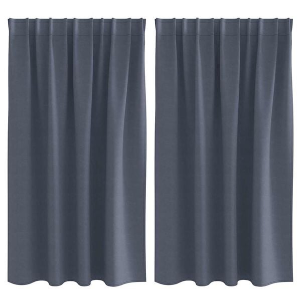 vidaXL Verdunkelungs-Vorh&auml;nge mit Ringen 2 pcs Anthrazit 140 x 140 cm