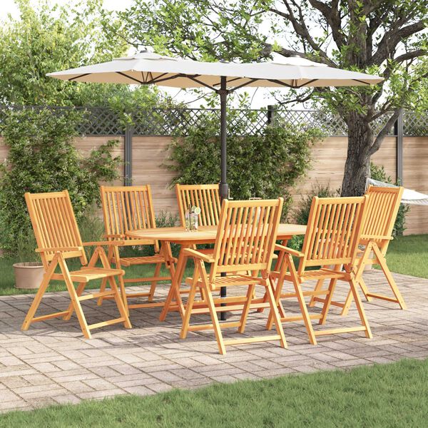 vidaXL Garten Essgruppe 7 pcs Braun Massivholz Akazie