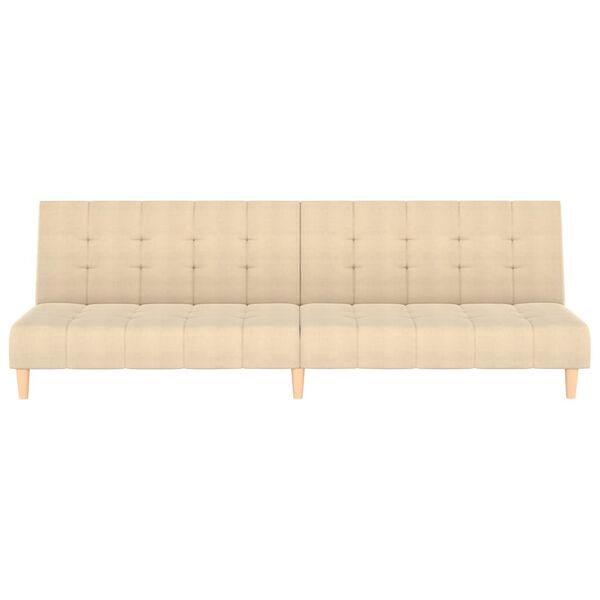 vidaXL Schlafsofa 2-Sitzer Creme Stoff