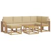 vidaXL Outdoor-Sofagarnitur 7 pcs Wei&szlig; und Beige Massivholz Akazie