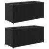 vidaXL Pflanzk&uuml;bel mit 2 T&ouml;pfen 2 Stk. Schwarz 72x30x32 cm Poly Rattan