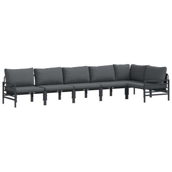 vidaXL Garten-Sofa-Set 6 pcs Anthrazit Stahl
