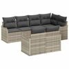 vidaXL Garten-Sofa-Set 7 stk. Hellgrau Poly Rattan